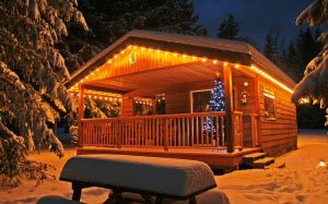 канада, новый год, рождество, зима, снег, украшенный дом, электрогирлянды