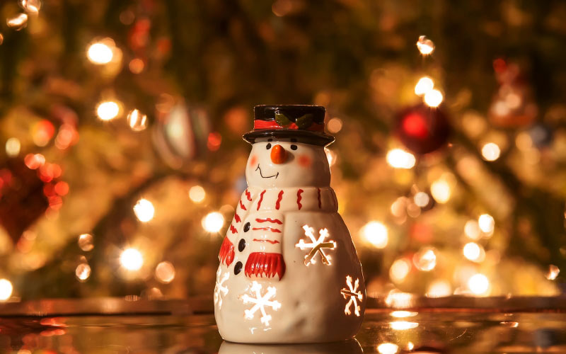 Christmas, Xmas, holidays, New Year, City, candle, snowman, lights