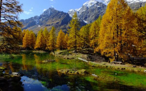 долина, озеро, осень, природа, пейзаж, горы