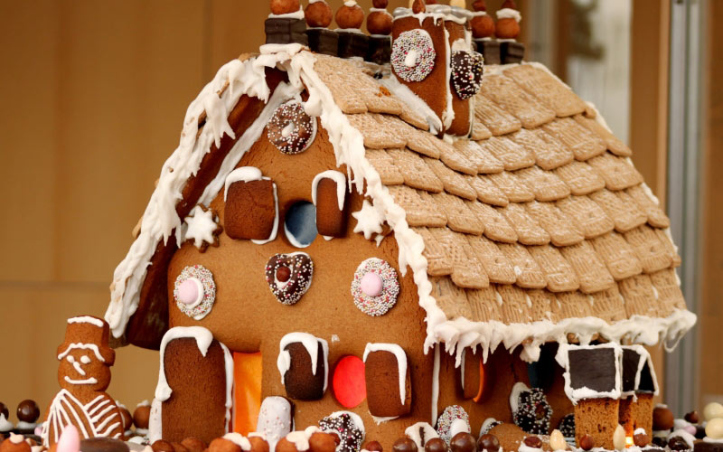 new year, christmas, holidays, xmas, food, gingerbread house