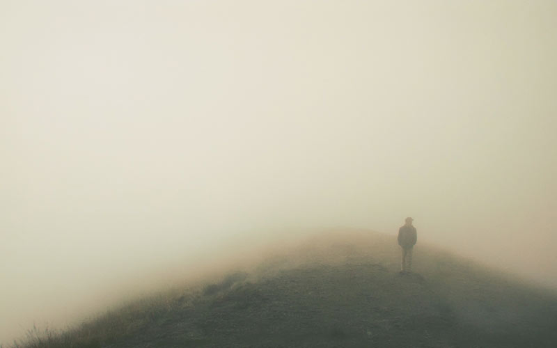 туман, природа, пейзаж, человек