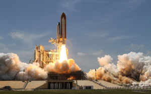 rocket launch, smoke, rocket, take off, side view, nasa, space travel, drive, boost, acceleration, gravity, gravitation, speed up, space shuttle, atlantis, science, research, fire, fire blast, jet engine, nozzles, rocket engine, jacking, thrust force, for