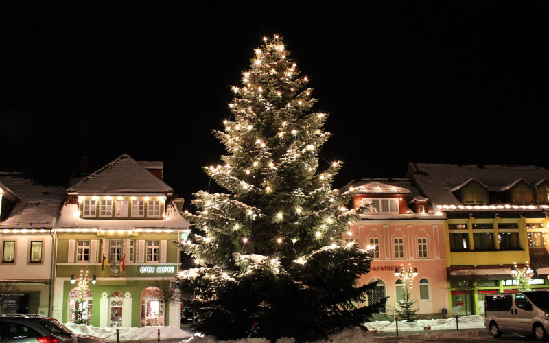 christmas tree, christmas, night, winter, snow landscape, snow, town, xmas, holidays