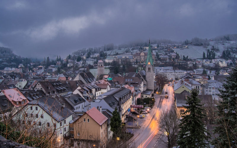 feldkirch, city, winter, snow, homes, snowy, cold, wintry, architecture, town