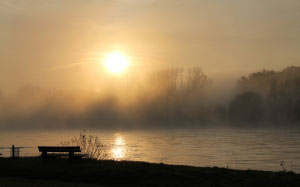 fog, mood, landscape, bank, sunrise, november, autumn, nature