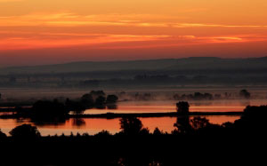 sunset, croatia, lake, landscape, evening, nature