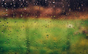 окно, капли дождя, стекло, вода, размытие