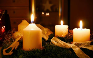 новый год, рождество, свечи, венок, праздник