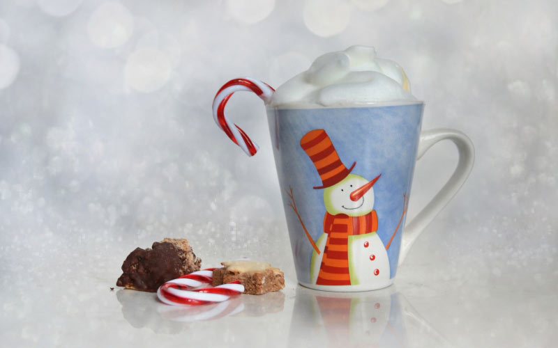 christmas, cup, bokeh, pastries, coffee, confectionery, xmas, candy