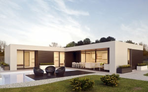 architecture, render, design, 3d, 3d max, pool, modular home, house, prefabricated house, 3d graphics, architectural rendering