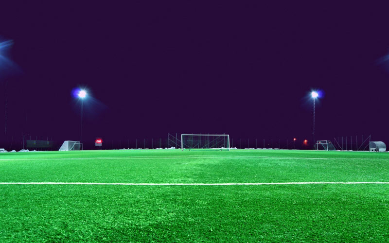 вечер, поле, футбол, трава, зеленый, лужайка, огни, ночь, футбол, прожекторы, стадион, спорт