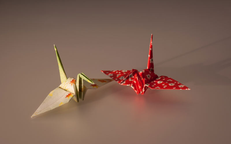 cranes, paper figures, origami, applied arts