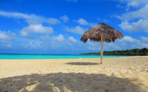 лето, пляж, тропический, отпуск, песок, зонтик, океан, море, синий, голубой, курорт