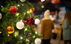 рождественская елка, новогодняя ёлка, рождество, новый год, праздник, зелень, елочные украшения, шары, огни