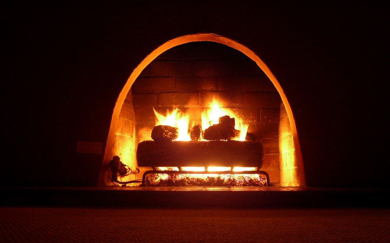fireplace, warmth, glow, dark, light, cozy
