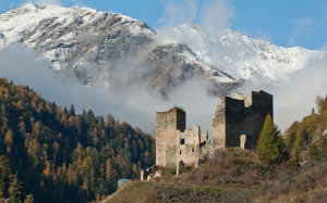 tschanüff castle, руины, замок тшанюфф, рамош, швейцария, природа, осень