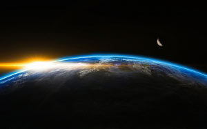 восход, космос, космическое пространство, земной шар, мир, земля, солнечный свет, вспышка, луч, горизонт, планета, стратосфера, атмосфера