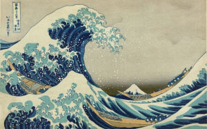 большая волна в канагаве, гравюра на дереве, кацусика хокусай, японское искусство