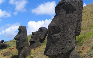 Моаи, Рано-Рораку, Остров Пасхи, древние, монолитные, фигуры