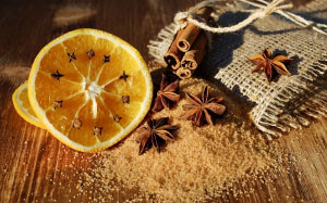 xmas, new year, anise, star anise, schisandraceae, cinnamon, cinnamon sticks, cloves, dried, spice, brown, smell, aroma, orange slices, brown sugar, food, christmas, mulled claret