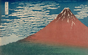 japan, katsushika hokusai, nishimuraya yohachi, fine wind, clear weather, red fuji, thirty-six views of mount fuji