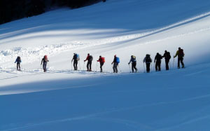 winter hike, hike, winter, cold, mountains, skiing, tourers, endurance sports, group, people, sport, leisure