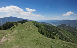 hiking, trail, ridge, mountain, austria, landscape, summer, nature, walk, alpine, spring, green, path
