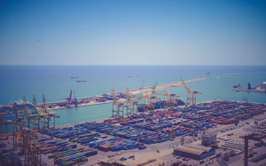 business, containers, cranes, harbor, harbour, port, sea, shipping containers, summer, ocean