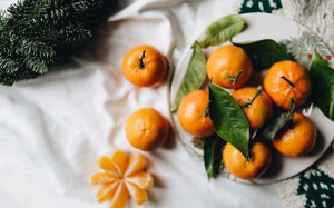 still life, mandarin, orange, leaves, fruit, sweet, citrus, clementine, tangerine, food and drink, food, healthy eating, wellbeing, freshness, orange color, holiday, christmas, xmas, new year