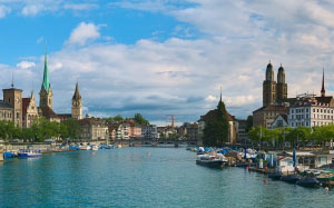 цюрих, лиммат, река, город, достопримечательности, старый, исторический, швейцария