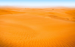 пустыня, пейзаж, синий, небо, дюны, песок, земля, живописный, природа