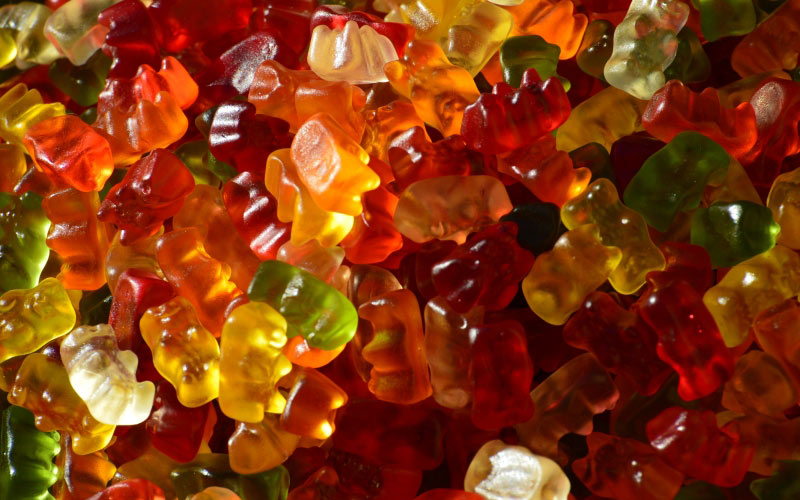 sweet, bear, colorful, delicious, sweetness, macro, haribo, gummib, gummi bears, fruit gums, fruit jelly, candy
