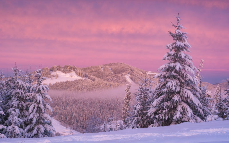 winter, morning, gorgany, mountain, ivano-frankivsk, ukraine, nature, landscape, snow