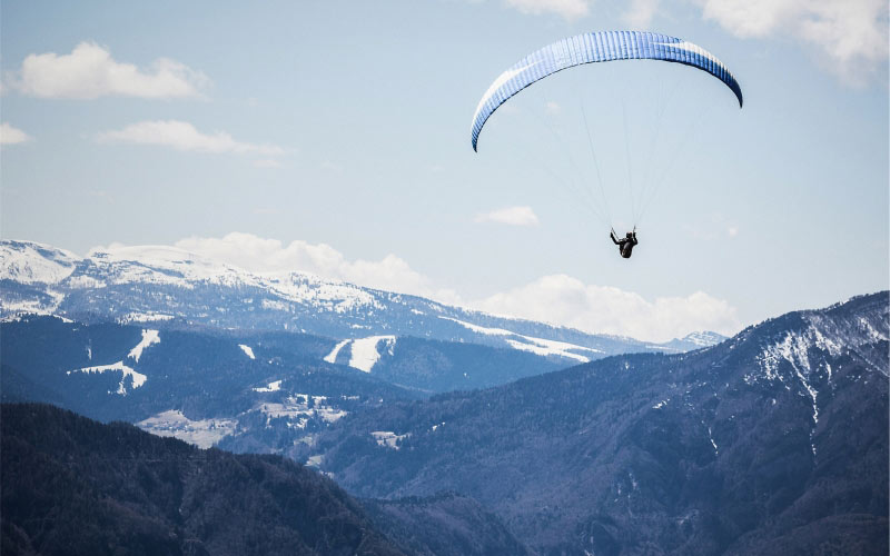 sports, parachute, snow, paragliding, landscape, nature, adventure, sky, mountains