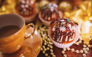christmas, xmas, holidays, new year, festive, coffee, food, drink, chocolate, cupcake, baking, cookie, dessert, cake, muffin, sweetness, flavor