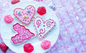 цветок, лепестки, любовь, сердце, еда, праздник, романтика, розовый, десерт, пирожное, день святого валентина, украшение, печенье