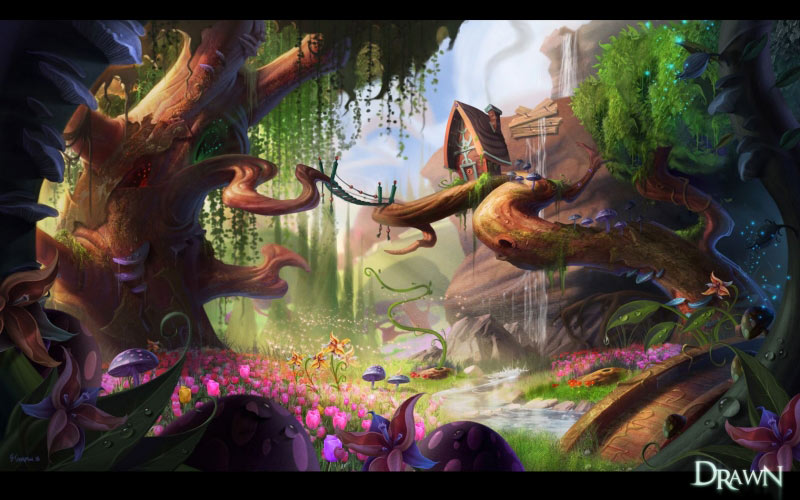 forest, wood, fantasy, art, fairy, magic, painting