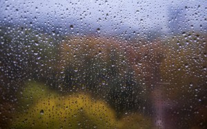 autumn, fall, window, glass, rain, raindrops, drops
