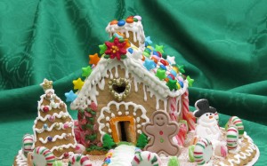 имбирный пряник, дом, рождественская выпечка, рождество, новый год, печенье, украшение, десерт, сладости