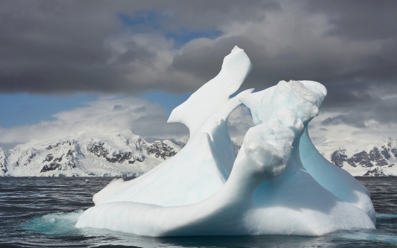 growler, iceberg, antarctic, peninsula, ocean, snow, mountains, landscape, nature