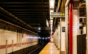subway, platform, new york, city, tile, train tracks, rails