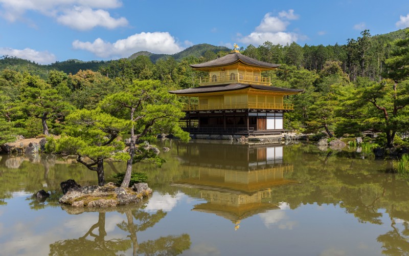 water, reflection, kinkaku-ji temple, kyoto, japan, architecture, nature, landscape, lake