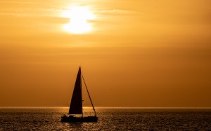 beach, sailboat, sunset, ship, seascape, vehicles, nature, landscape, sea, ocean, water
