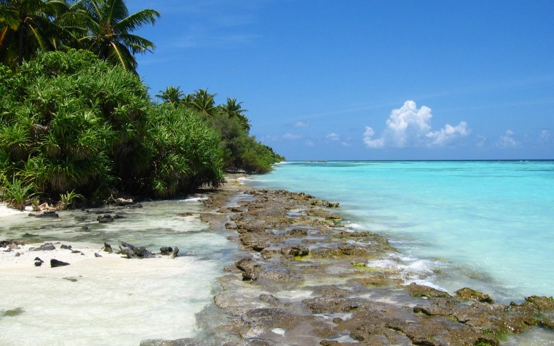 beach, sea, coast, sand, ocean, sky, sunny, shore, waves, summer, vacation, cove, holiday, lagoon, bay, island, relaxation, hot, caribbean, palms, tropics, islet, maldives