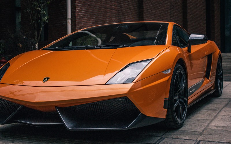 orange, lamborghini, motor, speed, wheel, auto, automobile, automotive, car, carbon, headlamp, headlight, luxury, power, premium, sports car, transportation, vehicles