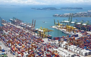 aerial view, cargo shipments, port, ships, cranes, containers, sea, sky, transportation, cargo, import, export, harbor, logistic, water, industry, architecture, pier, machinery, business, trading, cityscape, bay, city