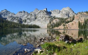 alice lake, sawtooth national recreation area, sawtooth national forest, lake, landscape, mountains, summer, forest, nature