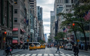 city, cars, crossing, road, america, architecture, avenue, big apple, buildings, business, downtown, intersection, new york, ny, pedestrians, people, shopping, skyscrapers, streets, taxi, traffic, traffic light, urban, vehicles, transportation, usa