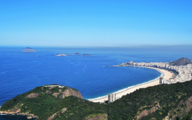 landscape, sea, coast, nature, horizon, view, city, panorama, vacation, cove, bay, brazil