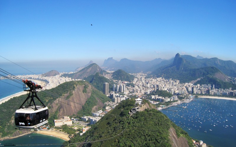 landscape, sea, ocean, coast, nature, mountains, view, city, panorama, cable car, exotic, brazil, stunning, aerial, corcovado